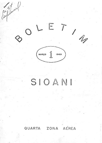 Capa de um dos boletins SIOANI, produzido por militares brasileiros