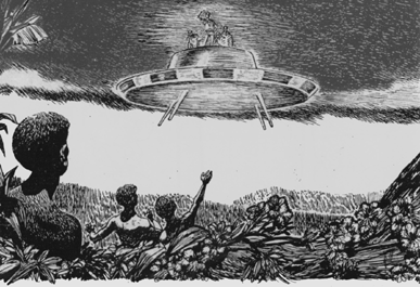 Ilustração mostra o avistamento descrito pelo padre William Gill