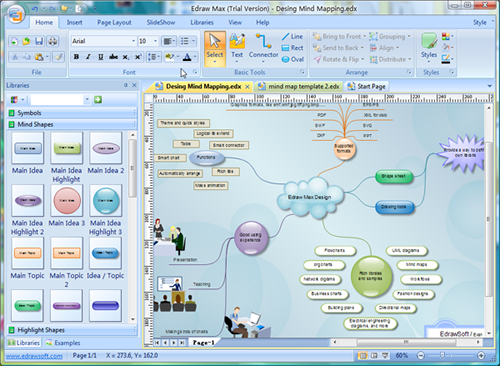 Um software usado na criação dos mapas mentais