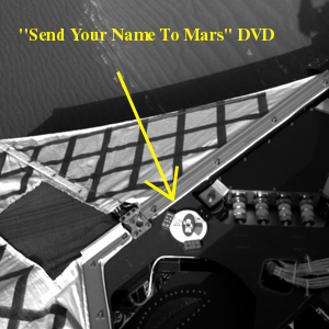 O DVD no robô Opportunity, em Marte