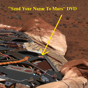 O DVD no robô Spirit, em Marte