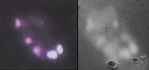 Comparação entre a fotografia alterada (esquerda) e a original da NASA