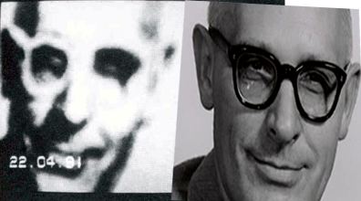 Comparação entre a fotografia de suposta origem espiritual (esquerda) e foto da pessoa viva