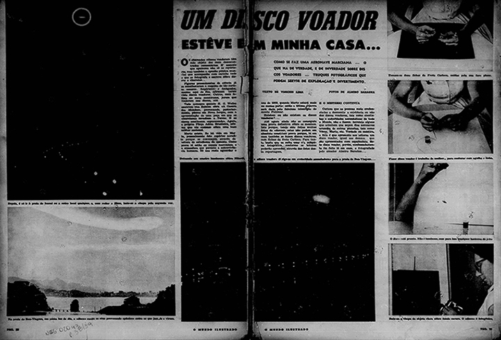 Revista Mundo Ilustrado de 1954 mostra truque fotográfico de Almiro Baraúna com disco voador