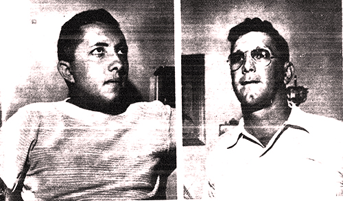 Amilar Filho (esq.) e José Viegas. As únicas testemunhas conhecidas hoje do avistamento do “objeto” aéreo em 16 de janeiro de 1958 sobre Trindade, além de Baraúna